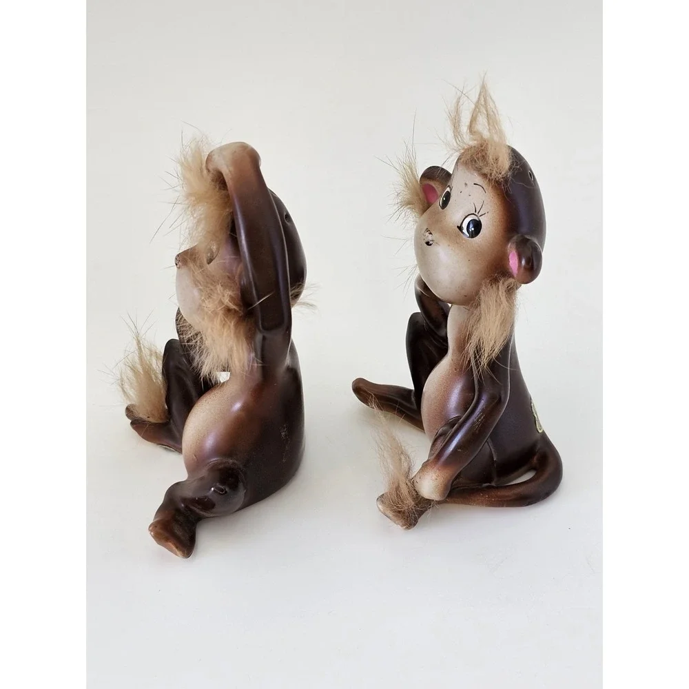 Vintage Norcrest Japan Monkey Salt & Pepper Shakers‎ Anthropomorphic H561 w/Tags